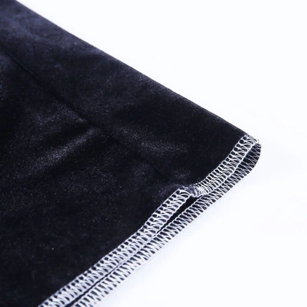 NEW GOTH HIRAJUKU BLACK VELVET MAXI DRESS - Picture 10 of 11